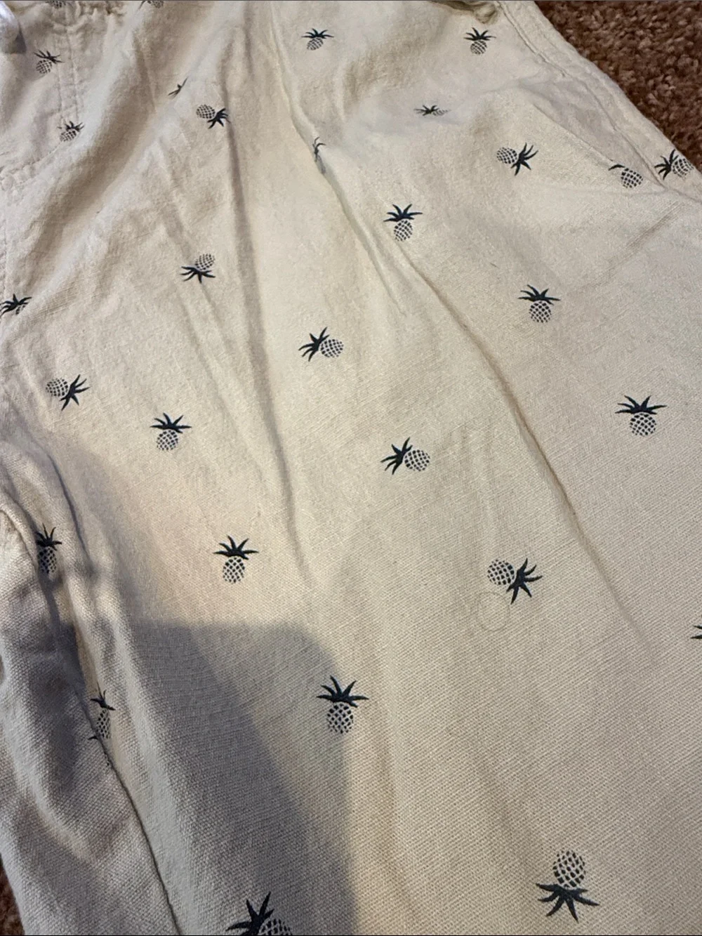 Men's Beige Palm-Print Shorts
